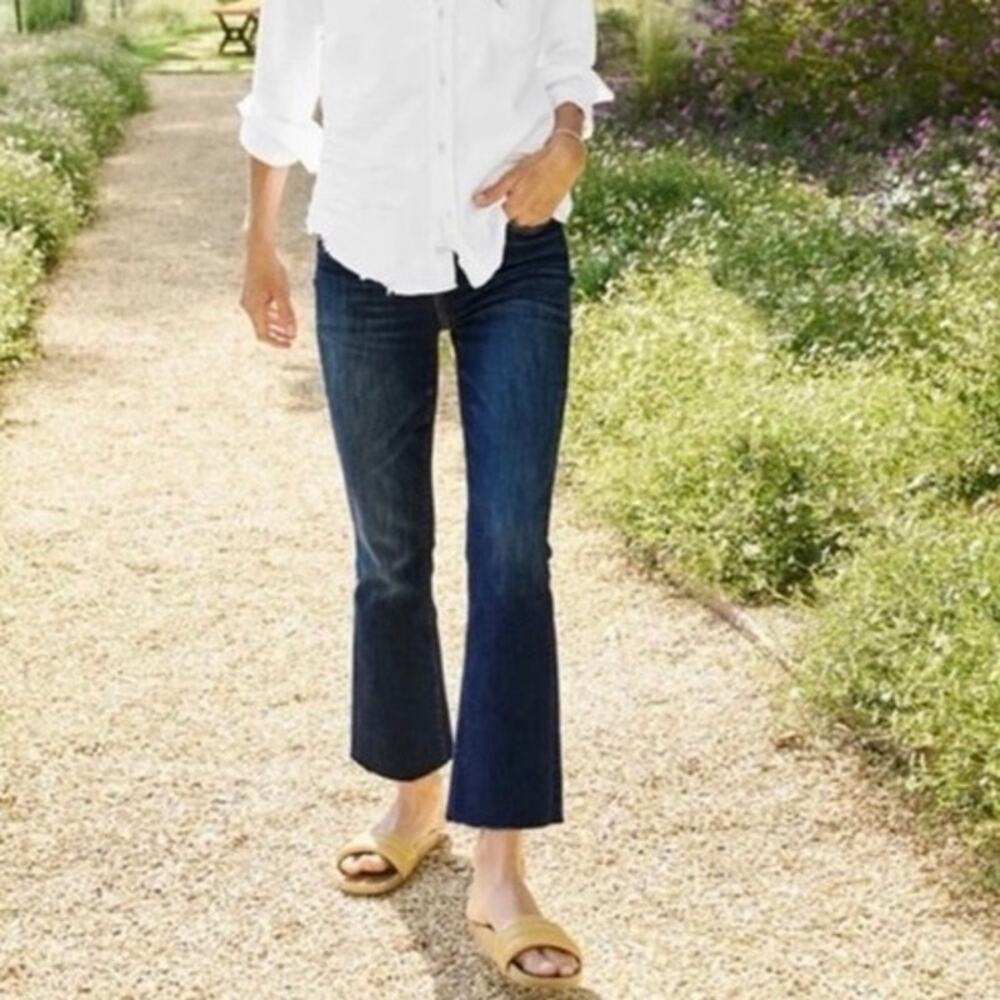 Frank & Eileen Jeans Killian Crop Flare in 2003 Blue Wash Denim Sz 27 Stretch